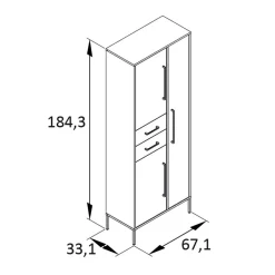 Hochschrank in Dunkelgrün & Gold - Aqua^Wohnen Sale