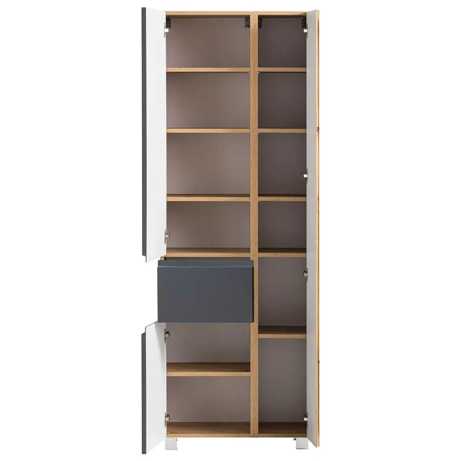 Wohnen Hochschrank mit drei Türen mit Schublade - Jambi