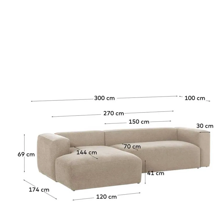 Hochwertige Chenille Eckcouch in Beige - Crotone^Wohnen Best