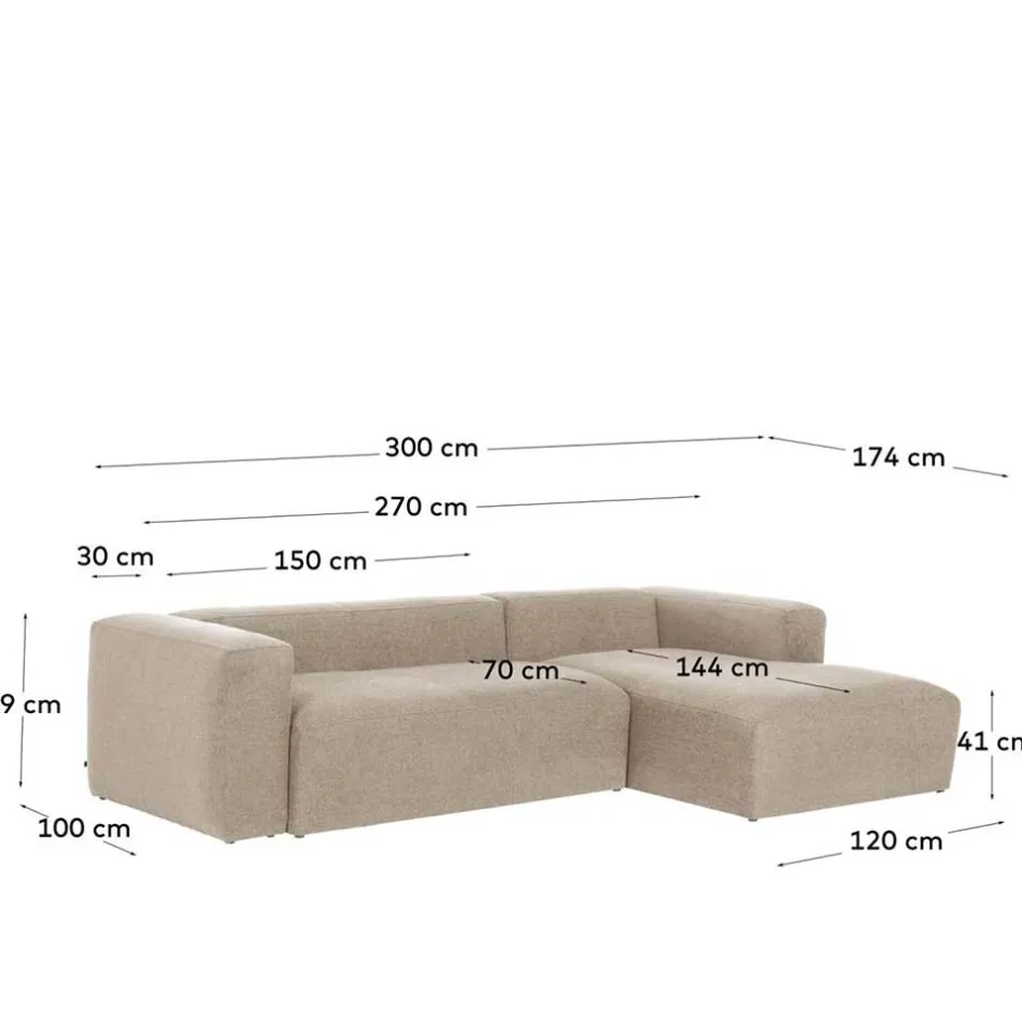 Hochwertige Chenille Eckcouch in Beige - Crotone^Wohnen Best