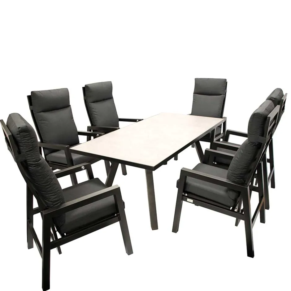 Hochwertige Garten Sitzgruppe in Grau - Alpes (siebenteilig)^Wohnen