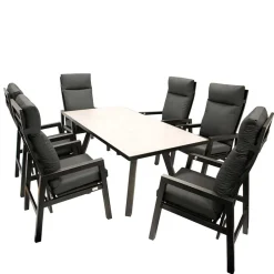 Hochwertige Garten Sitzgruppe in Grau - Alpes (siebenteilig)^Wohnen