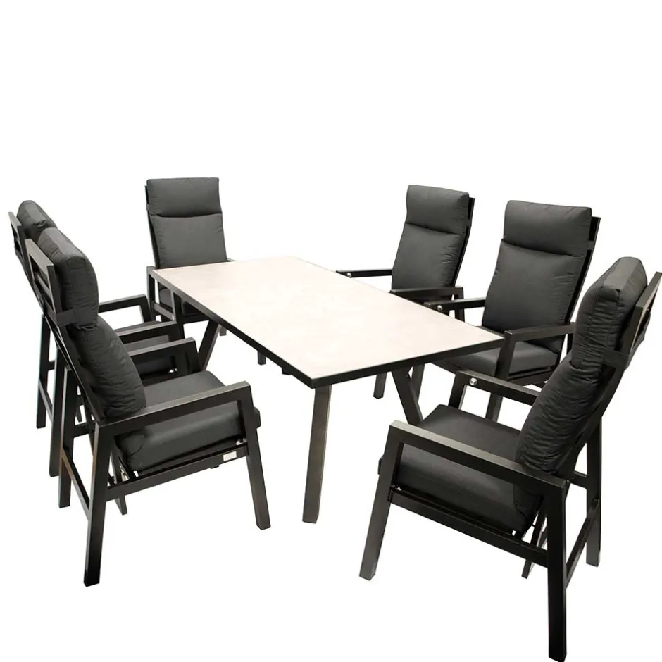 Hochwertige Garten Sitzgruppe in Grau - Alpes (siebenteilig)^Wohnen