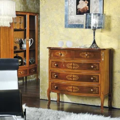 Hochwertige Kommode im Barock Stil Natale in Nussbaum Braun^Wohnen Sale