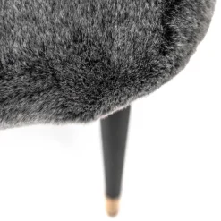 Hochwertiger Design Stuhl aus Kunstfell in Grau - Zarodrana^Wohnen Hot