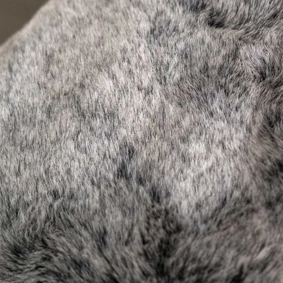 Hochwertiger Design Stuhl aus Kunstfell in Grau - Zarodrana^Wohnen Hot