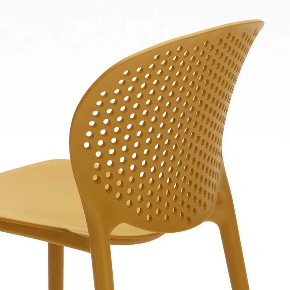 Hochwertiger Gartenstuhl Tila aus Kunststoff Gelb (4er Set)^Wohnen Best