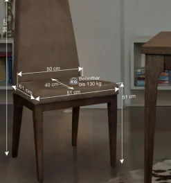 Hochwertiger Polsterstuhl mit Massivholzgestell - Carissina^Wohnen Discount