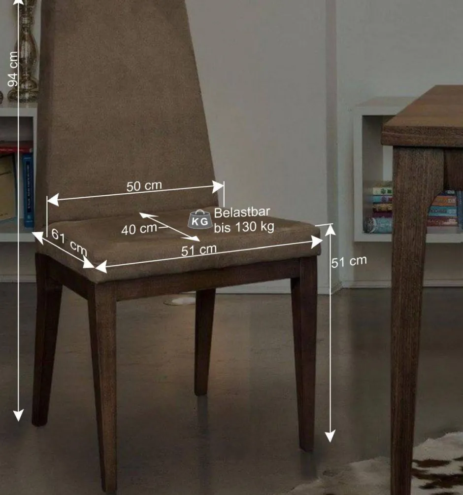 Hochwertiger Polsterstuhl mit Massivholzgestell - Carissina^Wohnen Discount