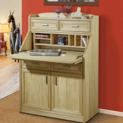 Wohnen Hochwertiger Schreibschrank in geölter Eiche - Gatania