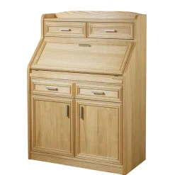 Wohnen Hochwertiger Schreibschrank in geölter Eiche - Gatania