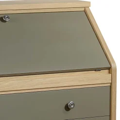 Hochwertiger Schreibschrank in Beigegrau & Eiche - Liaria^Wohnen Discount