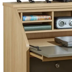 Hochwertiger Schreibschrank in Beigegrau & Eiche - Liaria^Wohnen Discount