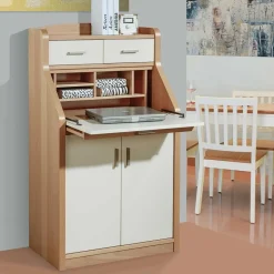 Wohnen Hochwertiger Sekretär in Creme & Buche - Rayn