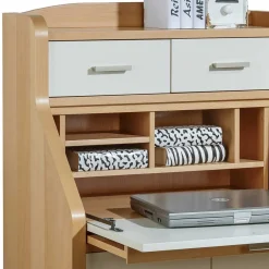 Wohnen Hochwertiger Sekretär in Creme & Buche - Rayn