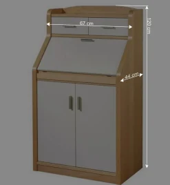 Wohnen Hochwertiger Sekretär in Creme & Buche - Rayn