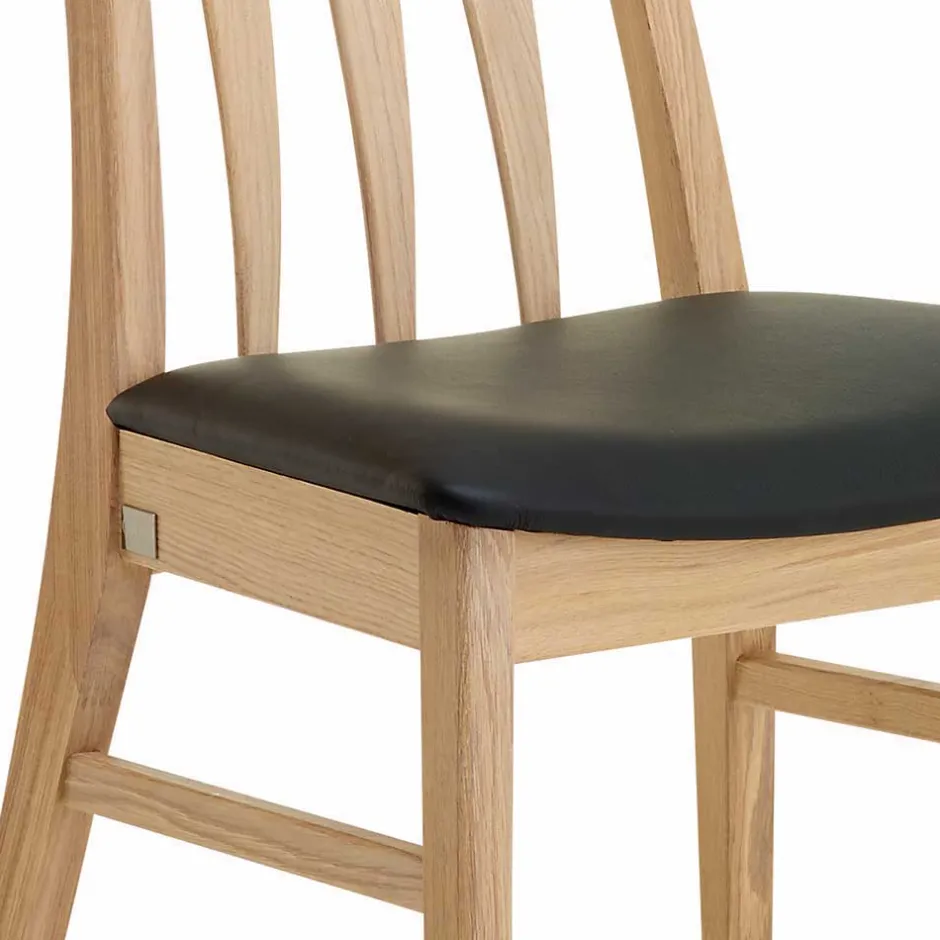 Wohnen Hochwertiger Stuhl aus Eichenholz - Baddy (2er Set)