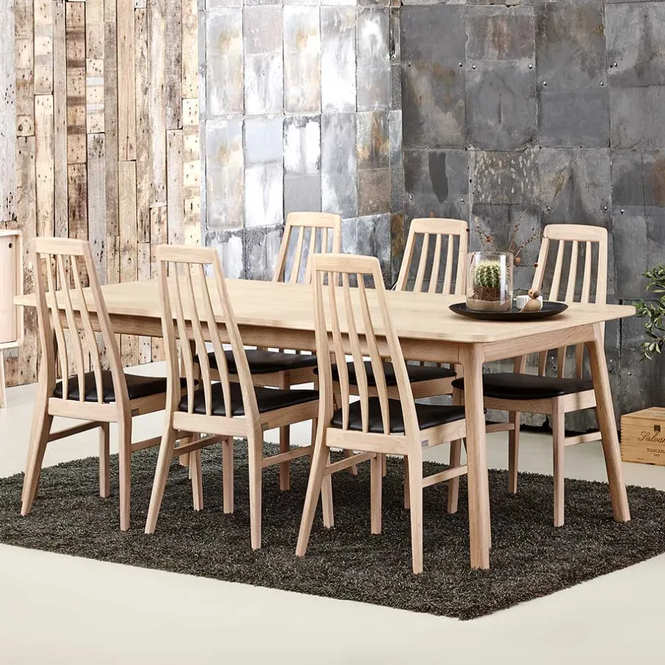 Wohnen Hochwertiger Stuhl aus Eichenholz - Baddy (2er Set)