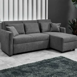 Hochwertiges Ecksofa mit Schlaffunktion in Anthrazit - Renero^Wohnen Online