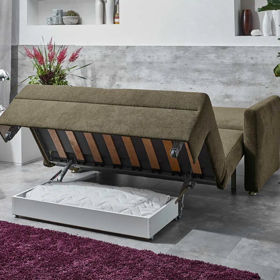 Hochwertiges Schlafsofa in Dunkelgrau Stoff - Floriva^Wohnen Online