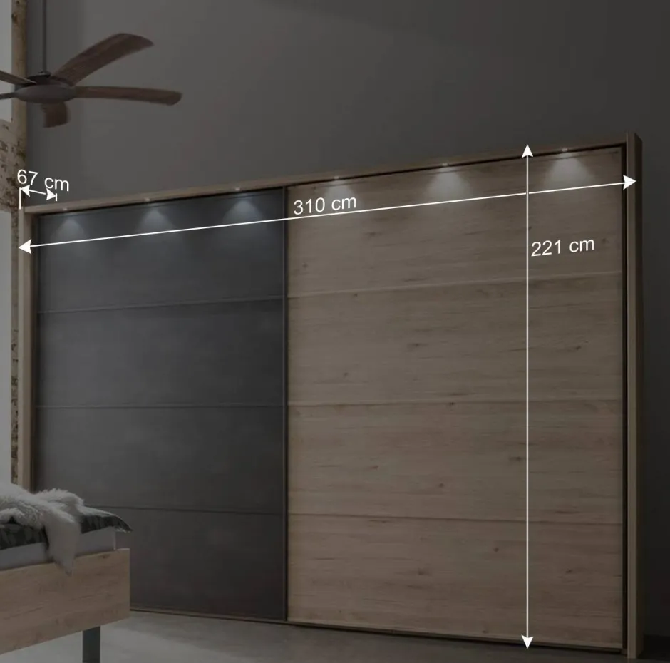 Hochwertiges Schlafzimmer Set mit LED - Licruva (vierteilig)^Wohnen Best