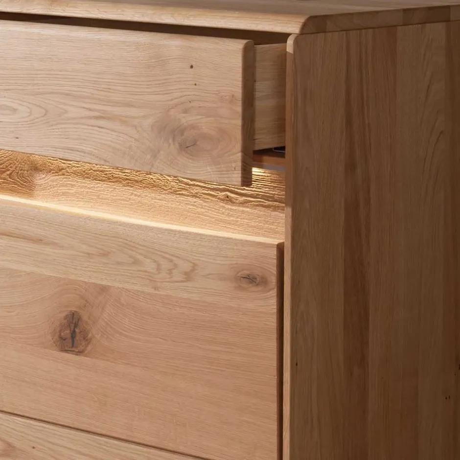 Wohnen Hochwertiges Wildeiche Sideboard 184x86x44 cm - Acmida