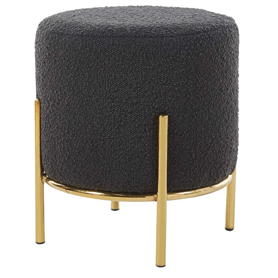 Hocker in Anthrazit Boucle Bezug - Perceval^Wohnen Best