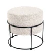 Hocker in Beige meliert Stoff - Zimbu^Wohnen New
