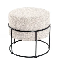 Hocker in Beige meliert Stoff - Zimbu^Wohnen New