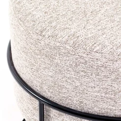 Hocker in Beige meliert Stoff - Zimbu^Wohnen New