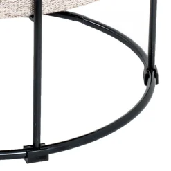 Hocker in Beige meliert Stoff - Zimbu^Wohnen New