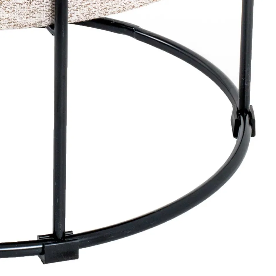 Hocker in Beige meliert Stoff - Zimbu^Wohnen New