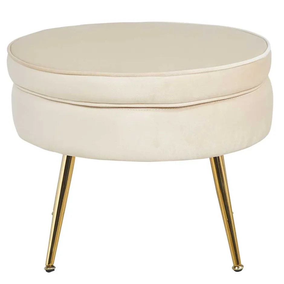 Wohnen Hocker in Beige Samtbezug - Mamba