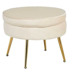 Wohnen Hocker in Beige Samtbezug - Mamba