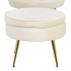 Wohnen Hocker in Beige Samtbezug - Mamba