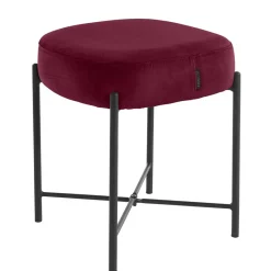 Hocker in Bordeaux Rot Samt - Car^Wohnen Discount