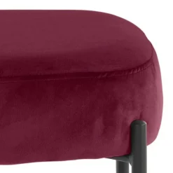 Hocker in Bordeaux Rot Samt - Car^Wohnen Discount