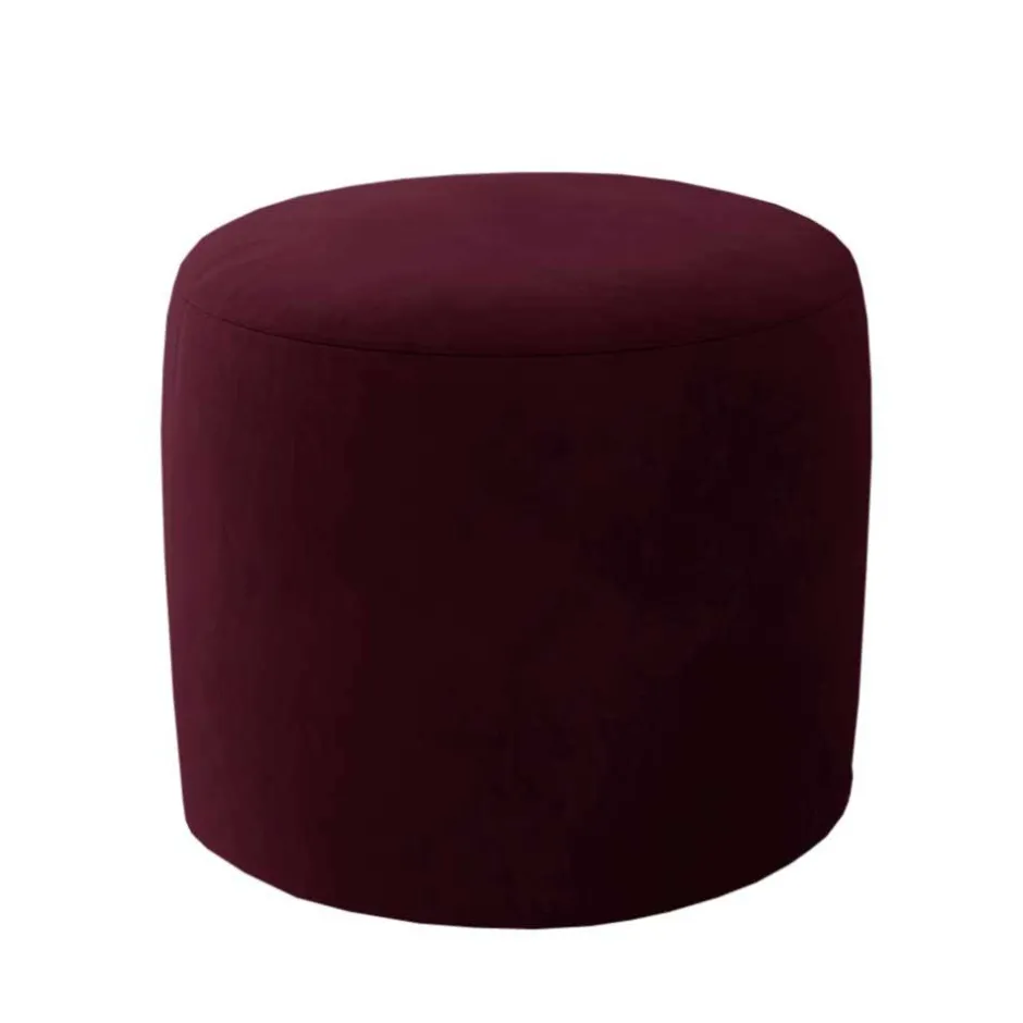 Hocker in Bordeauxrot Samtbezug matt - Canopuss^Wohnen Best