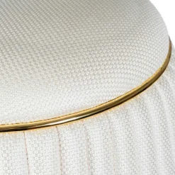Hocker in Cremeweiß mit Gold - Josue^Wohnen Outlet