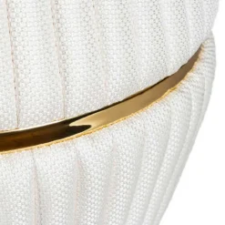 Hocker in Cremeweiß mit Gold - Josue^Wohnen Outlet