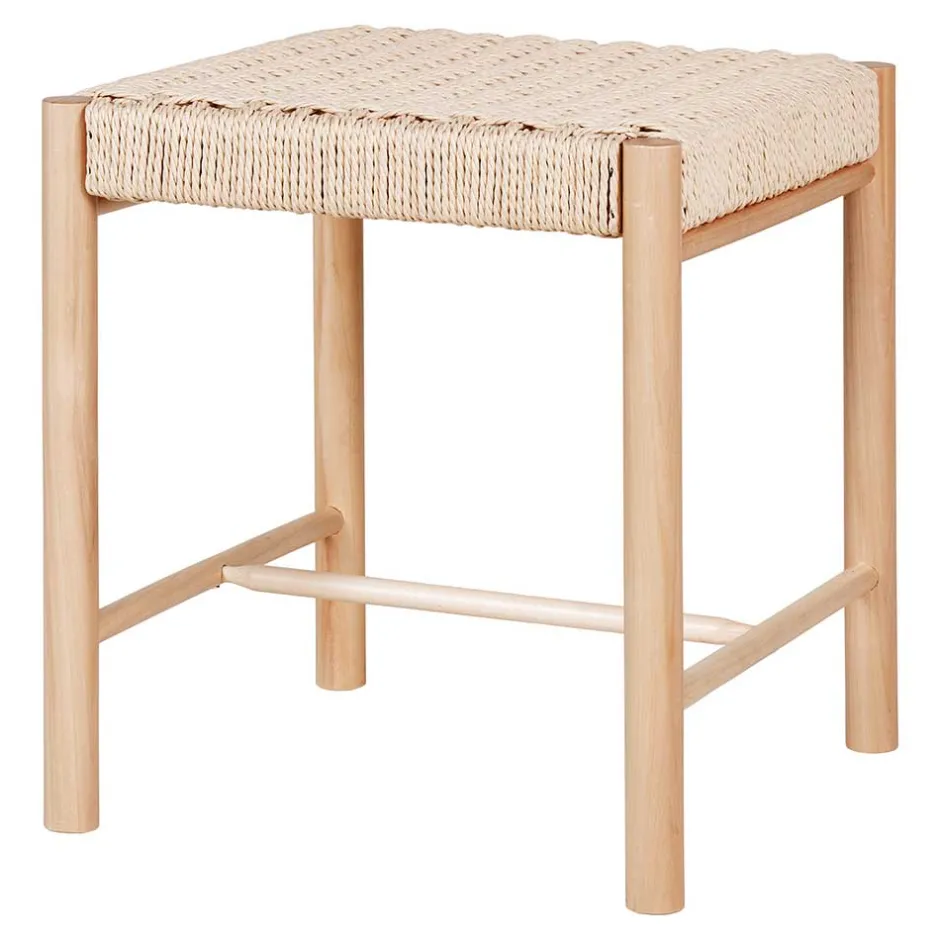 Hocker in Natur mit Geflechtsitz - Athenas^Wohnen Discount