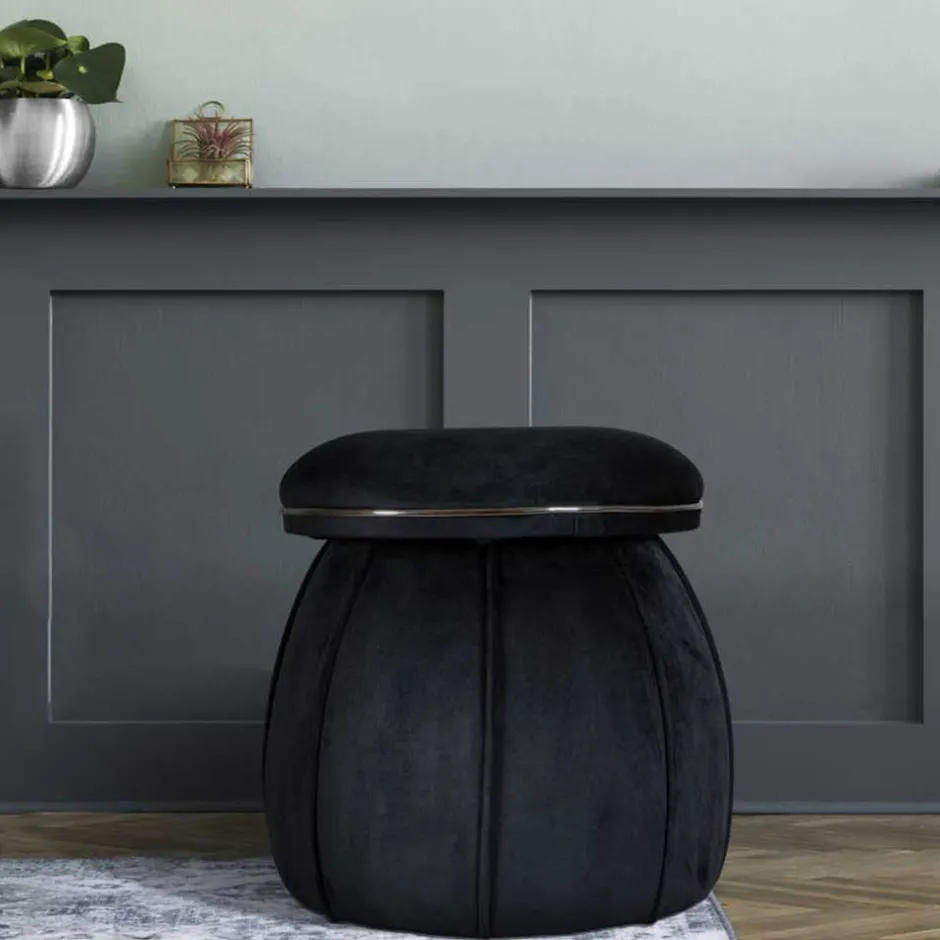 Wohnen Hocker in Schwarz mit Dunkelgrau - Paladion