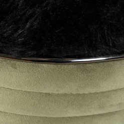 Hocker in Schwarz und Oliv Grün und Silber - Egeta^Wohnen