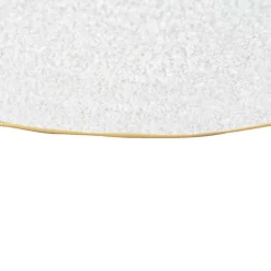 Hocker in Weiß Webplüsch mit Gold - Tandrea^Wohnen Clearance