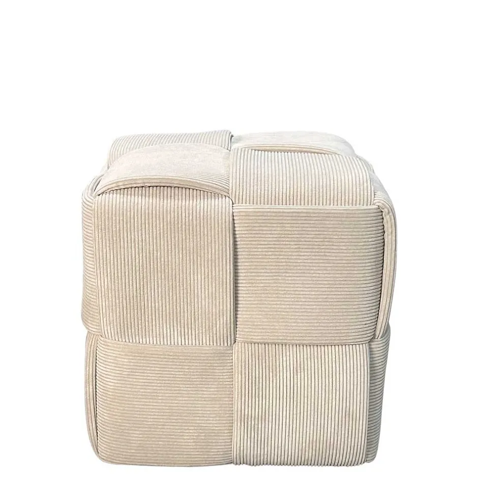 Hocker Pouf in Beige Cordbezug - Salvita III^Wohnen Best