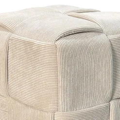Hocker Pouf in Beige Cordbezug - Salvita III^Wohnen Best