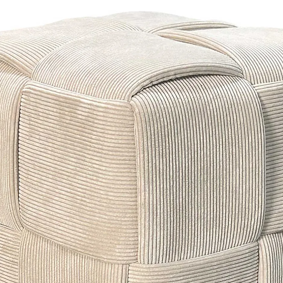 Hocker Pouf in Beige Cordbezug - Salvita III^Wohnen Best