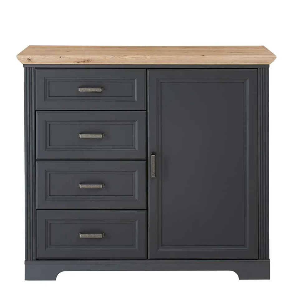 Wohnen Hohe Kombi-Kommode in Dunkelgrau - Joe