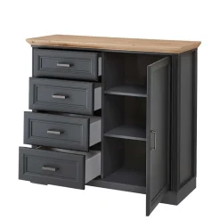 Wohnen Hohe Kombi-Kommode in Dunkelgrau - Joe