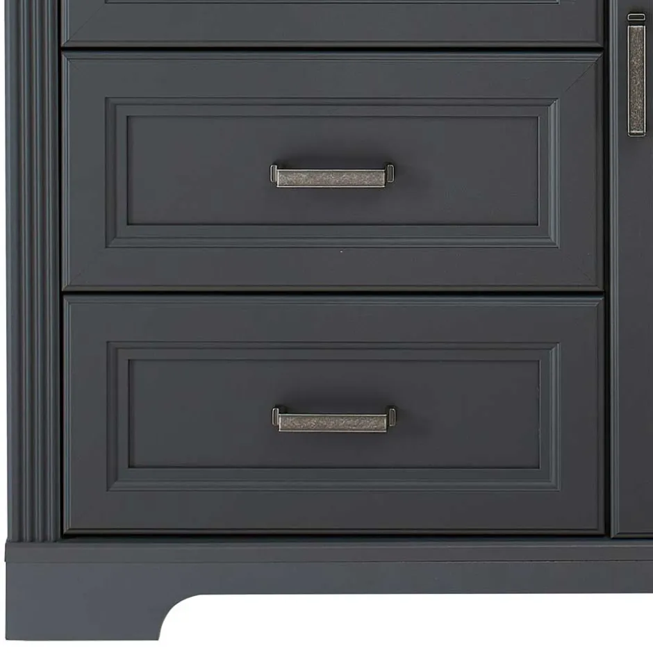 Wohnen Hohe Kombi-Kommode in Dunkelgrau - Joe